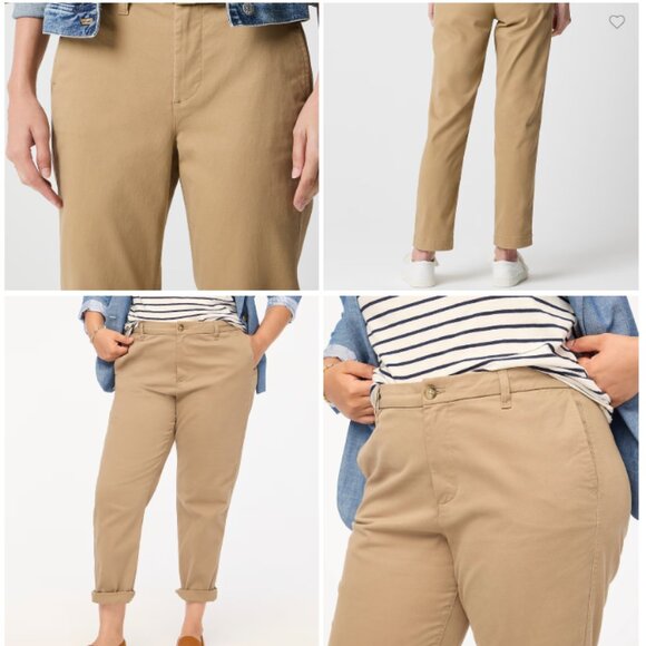 J. Crew Pants - J. Crew High Rise Girlfriend Chino Pant in Camel (Dark Khaki Tan) Women's 10